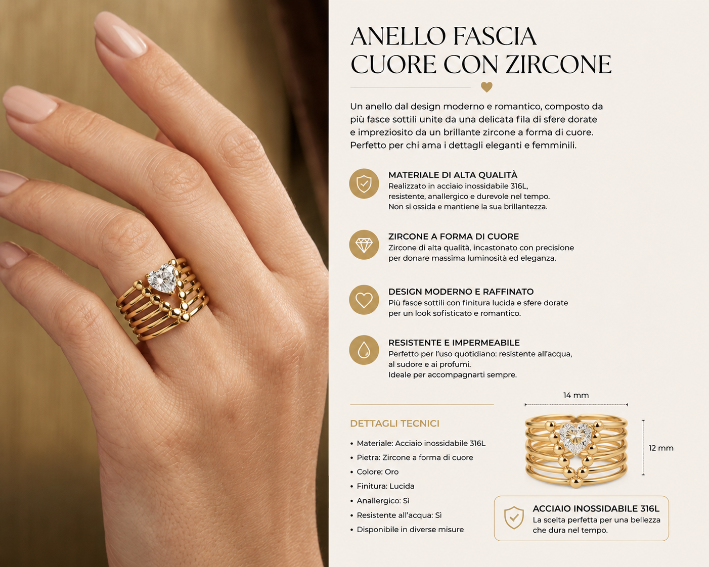 Anello Cuore di fascia