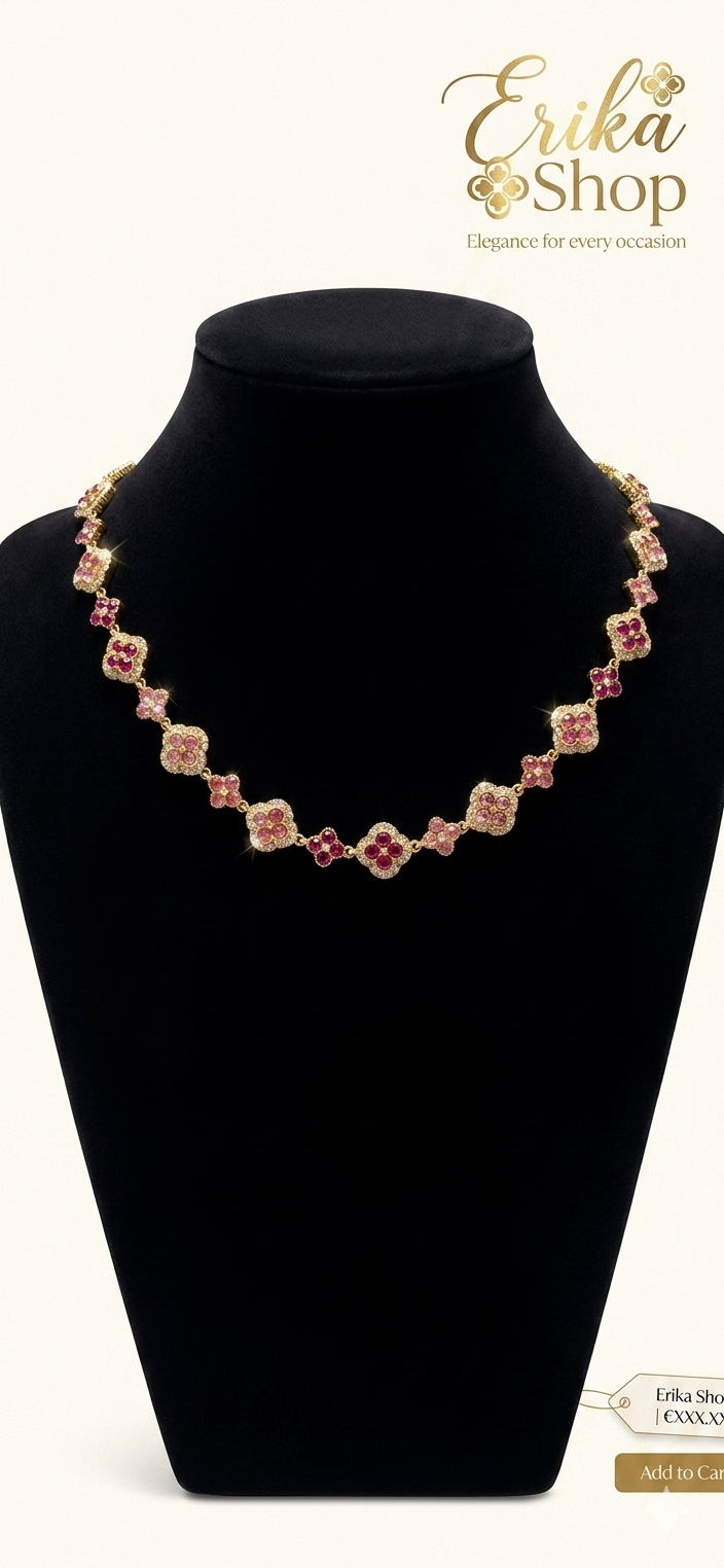 Collana fiori di rubino