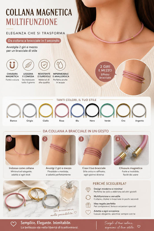 Collana clip calamita