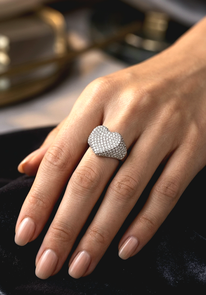Anello Cuore Acciaio 316