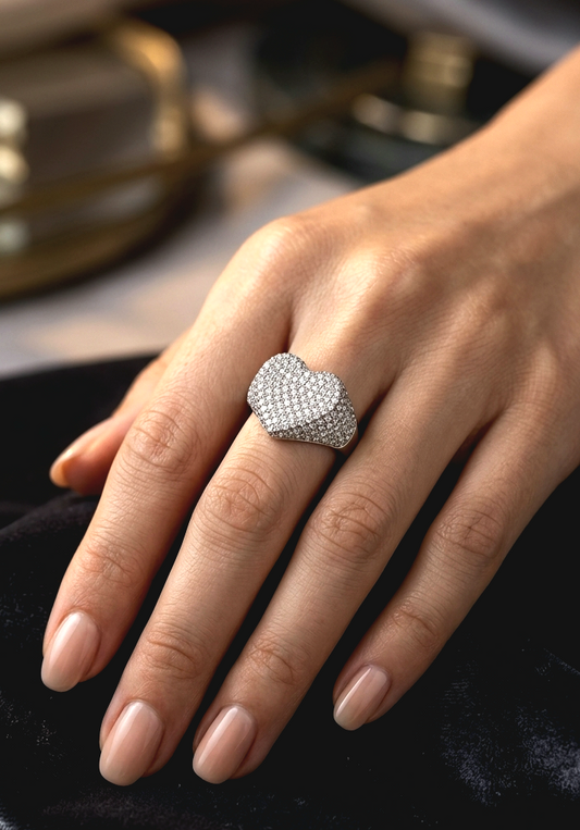 Anello Cuore Acciaio 316