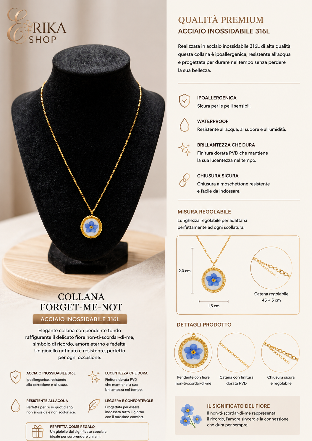 Collana cuore di Fiori