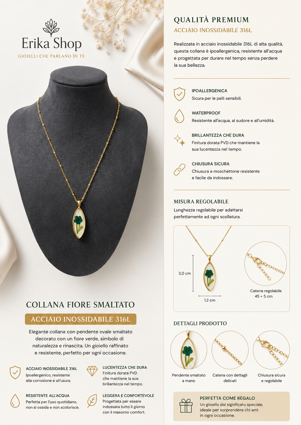 Collana cuore di Fiori
