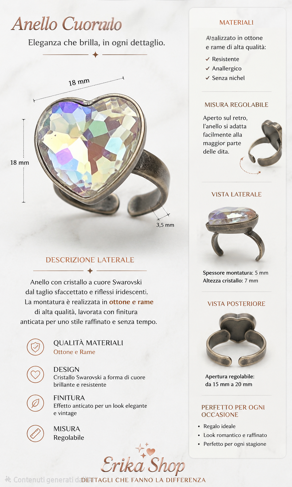 Anello cuore luminoso