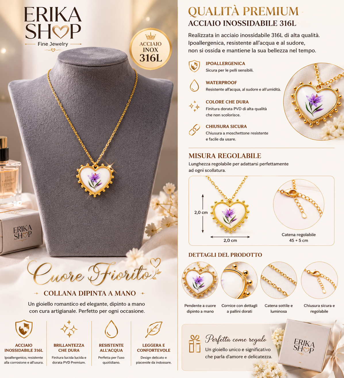 Collana cuore di Fiori