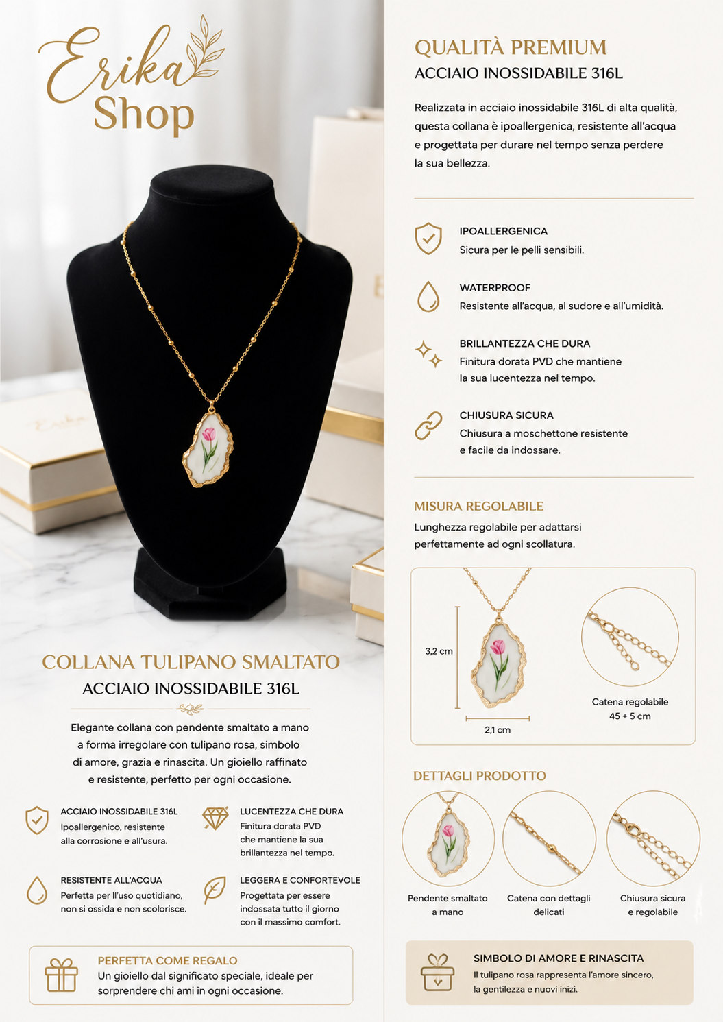 Collana cuore di Fiori