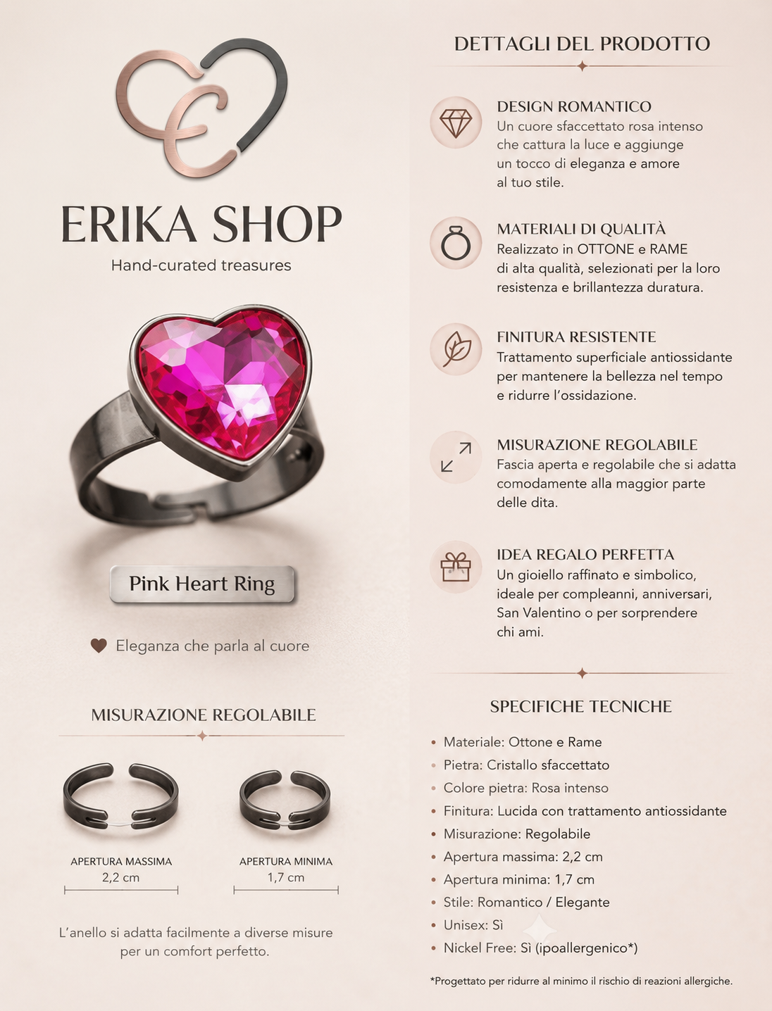 Anello cuore luminoso